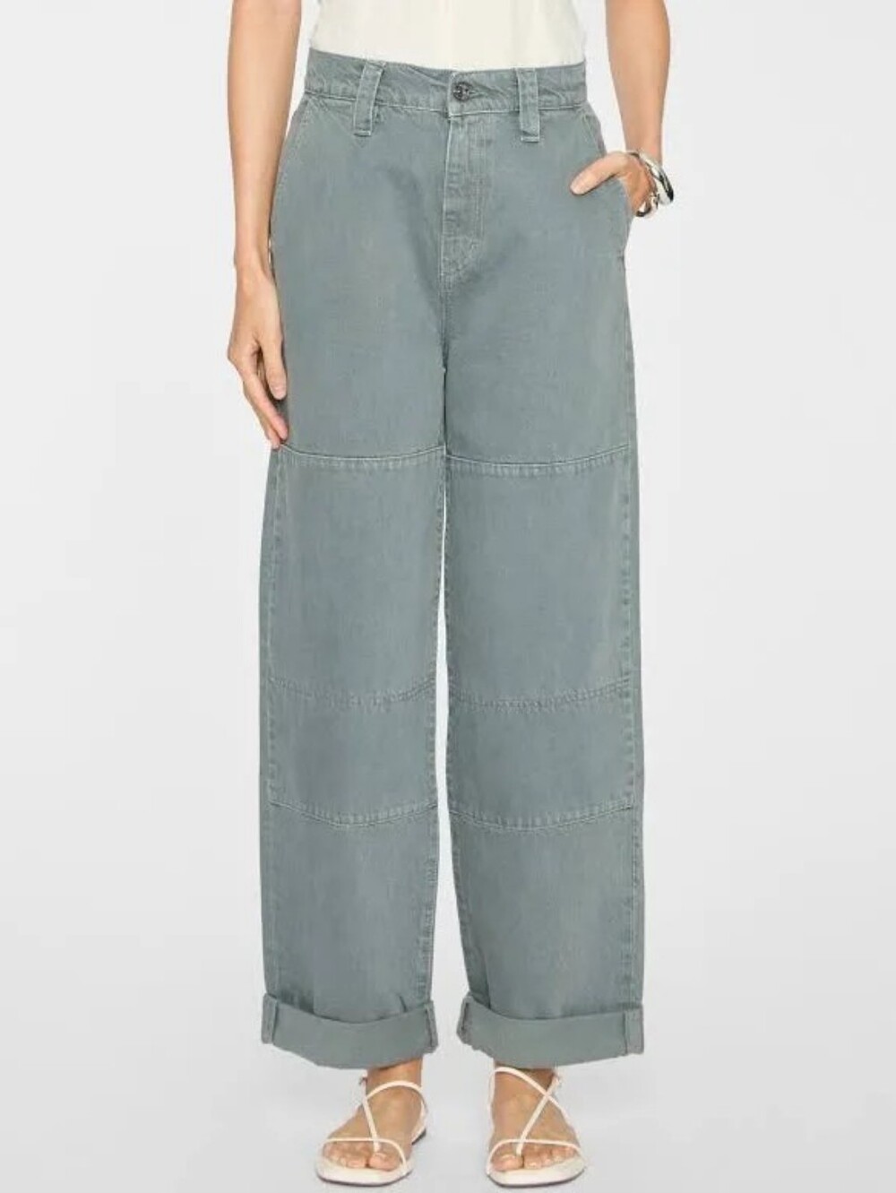 Frame Cuffed Utility Trouser in Slate Gray